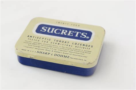 sucrets metal box|vintage sucrets tin.